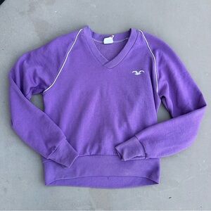 Vintage 80s Wrangler Purple V-Neck Sweater